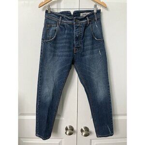 Novemb3r November Jeans 28" Maison Womens Mens Pleated Front Contemporary Italy